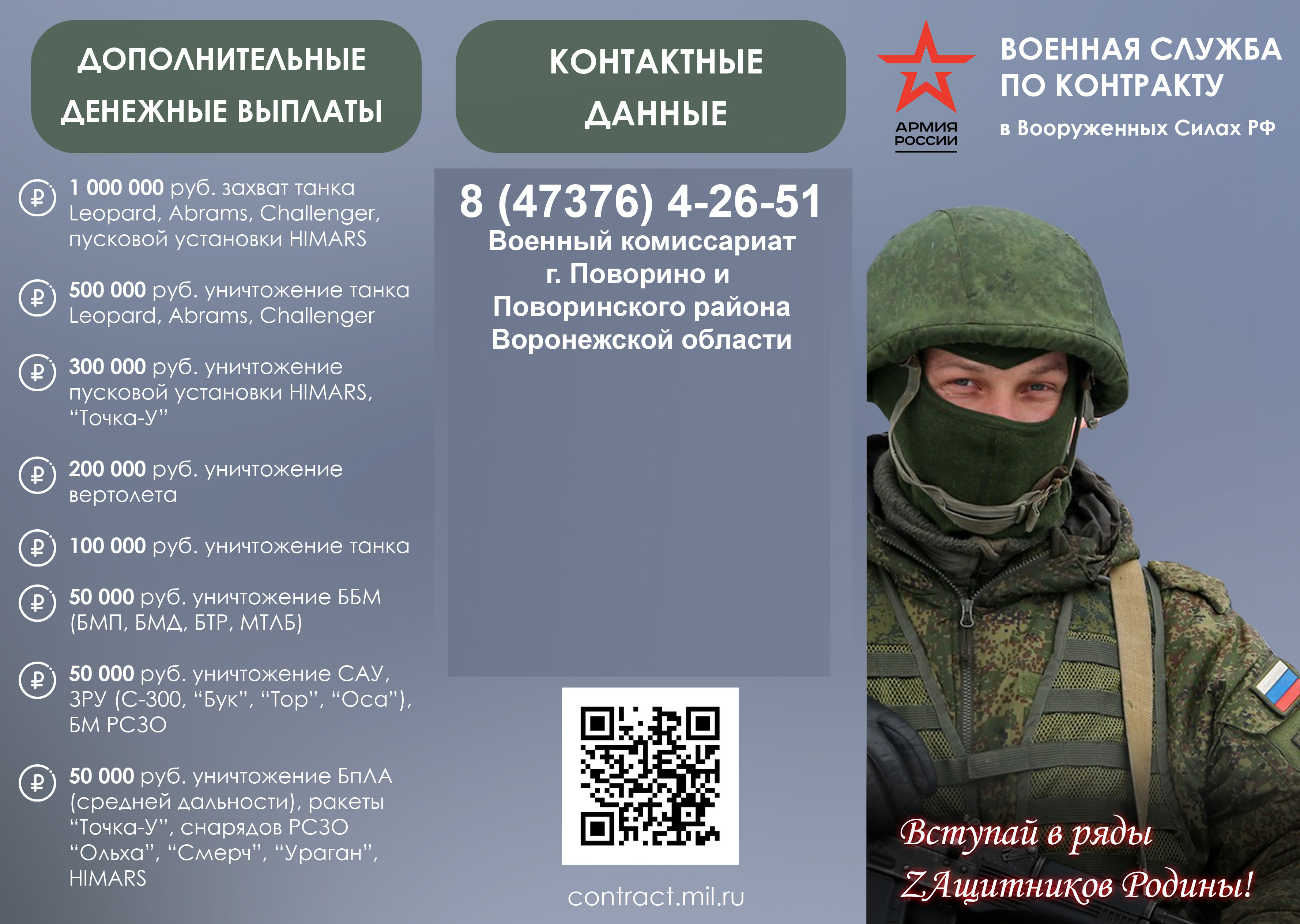 Военная служба по контракту.